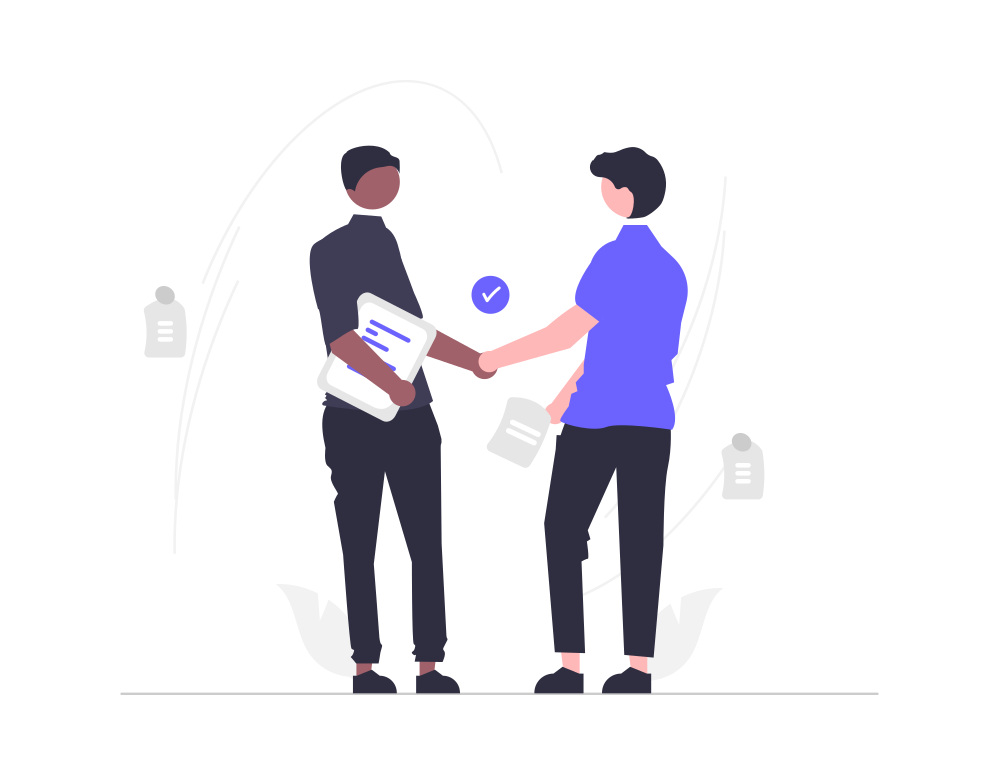 Boy and Girl Shake hand Software Sales and Managed Services